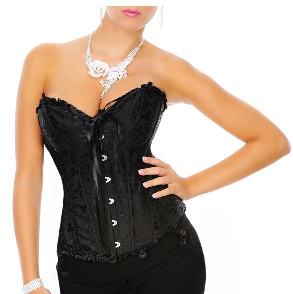 CORSETTO NERO CON PIZZO